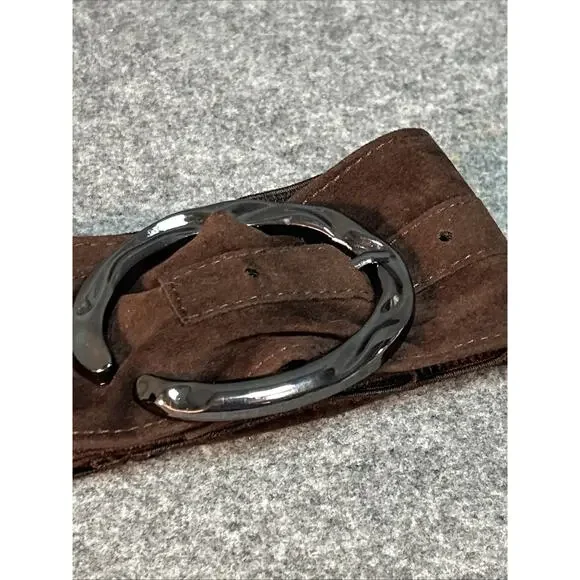 Vintage Women’s Belt Size 12 Wide Dark Brown Suede Elastic Jessica Howard - Picture 12 of 12